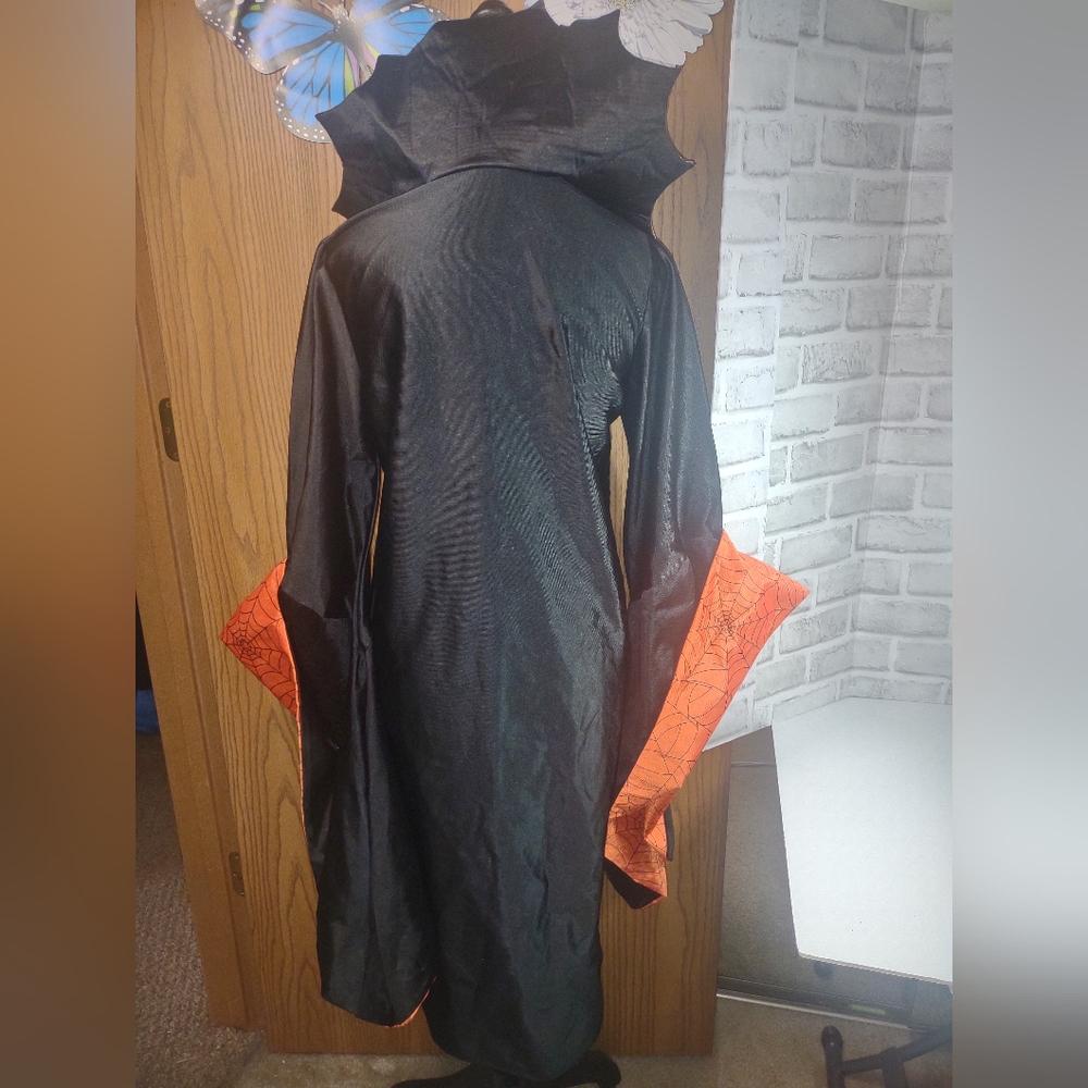 Kids Black and Orange Halloween Costume Dress - Picture 3 of 8